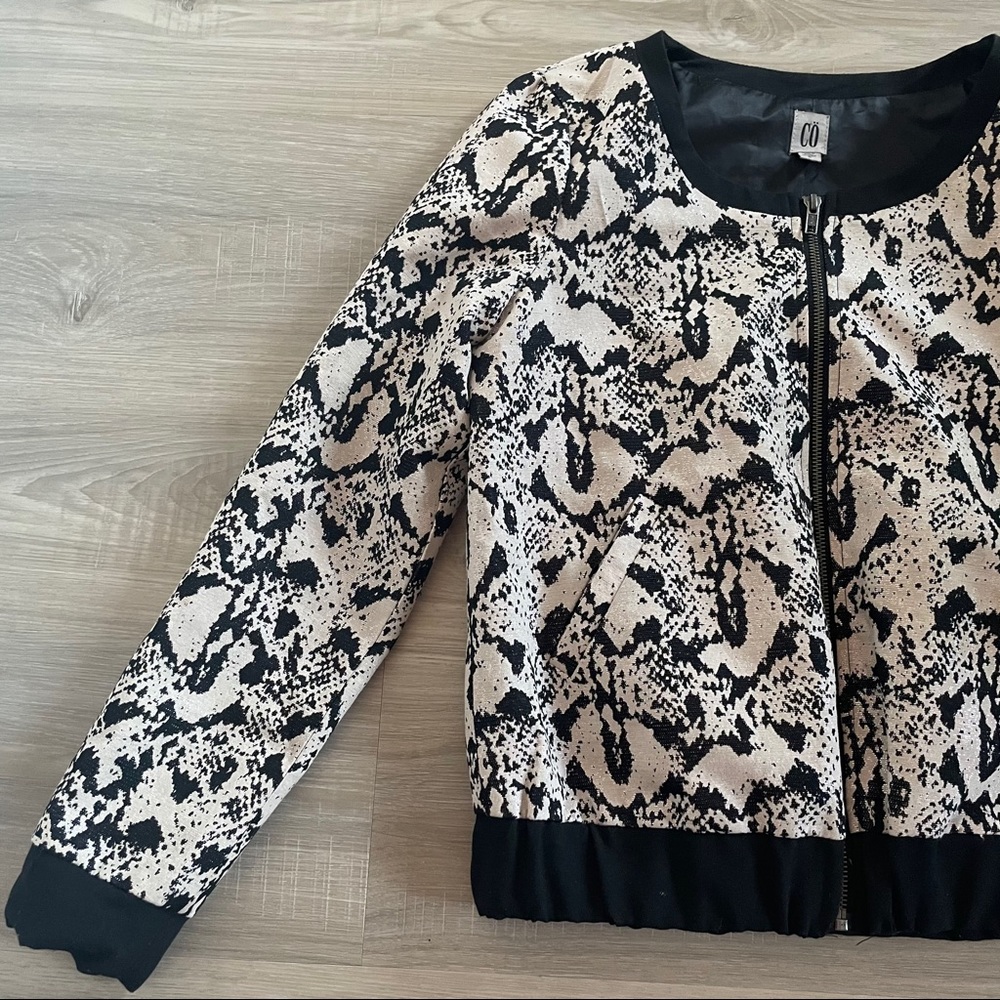 CO Snake Print Lightweight Bomber Zip Jacket